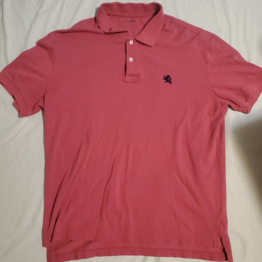 Express Pique Polo Red Short Sleeve Mens Large